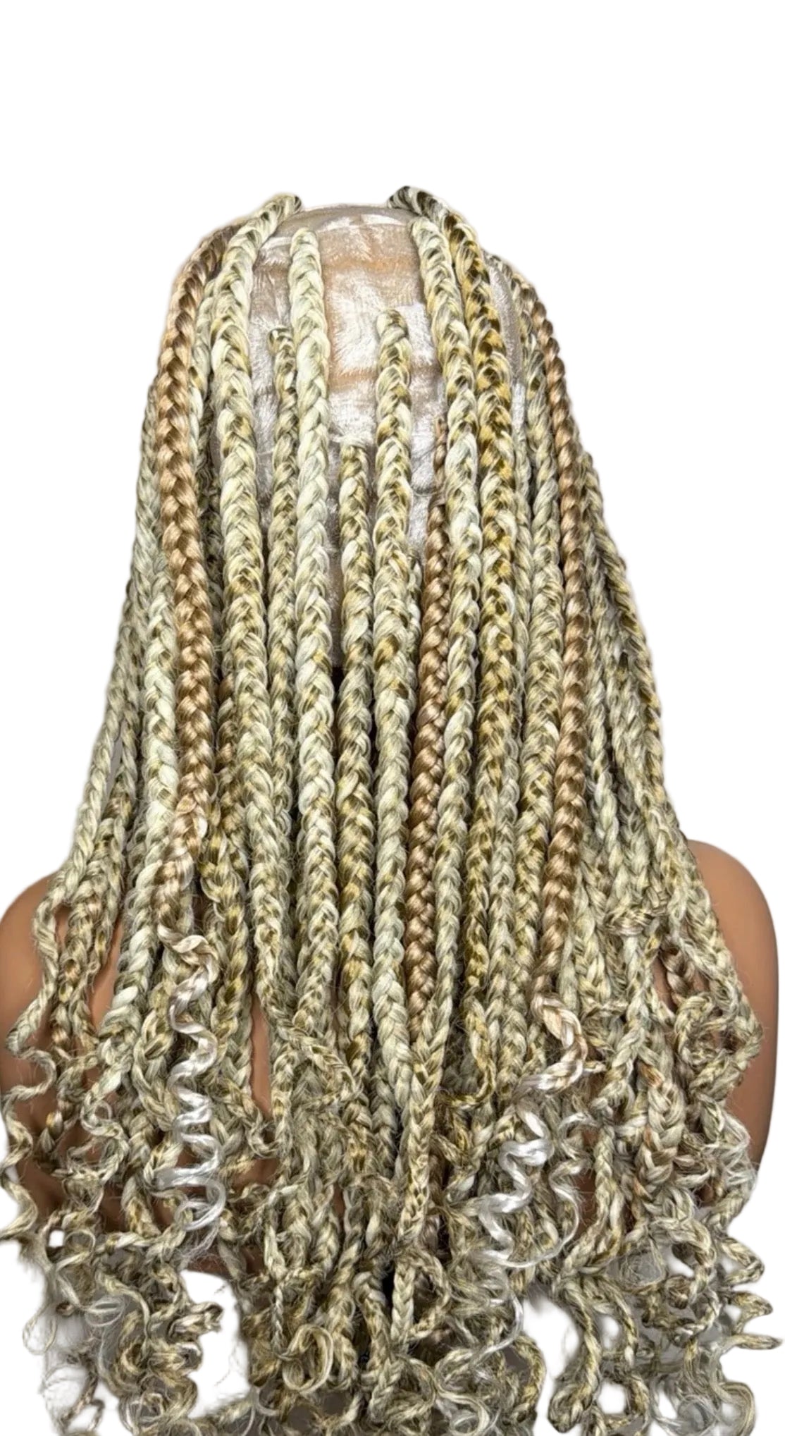 Blonde Boho Braided Wig – Curly Ends