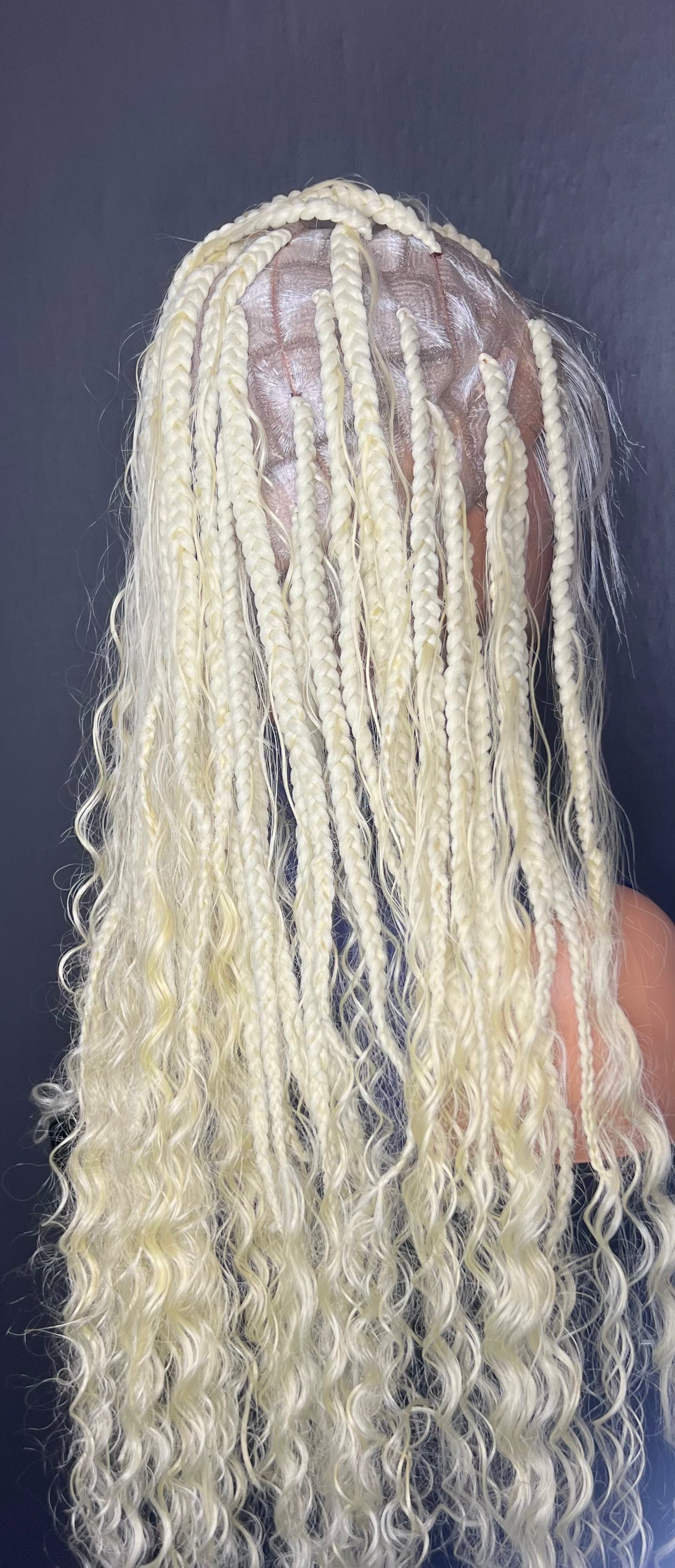 Platinum Blonde Boho Braided Wig