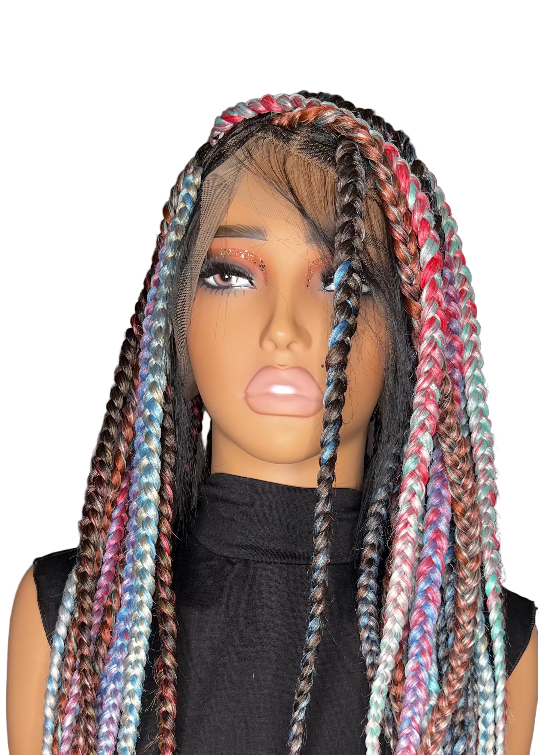 Multi-Color Boho Knotless Braided Wig