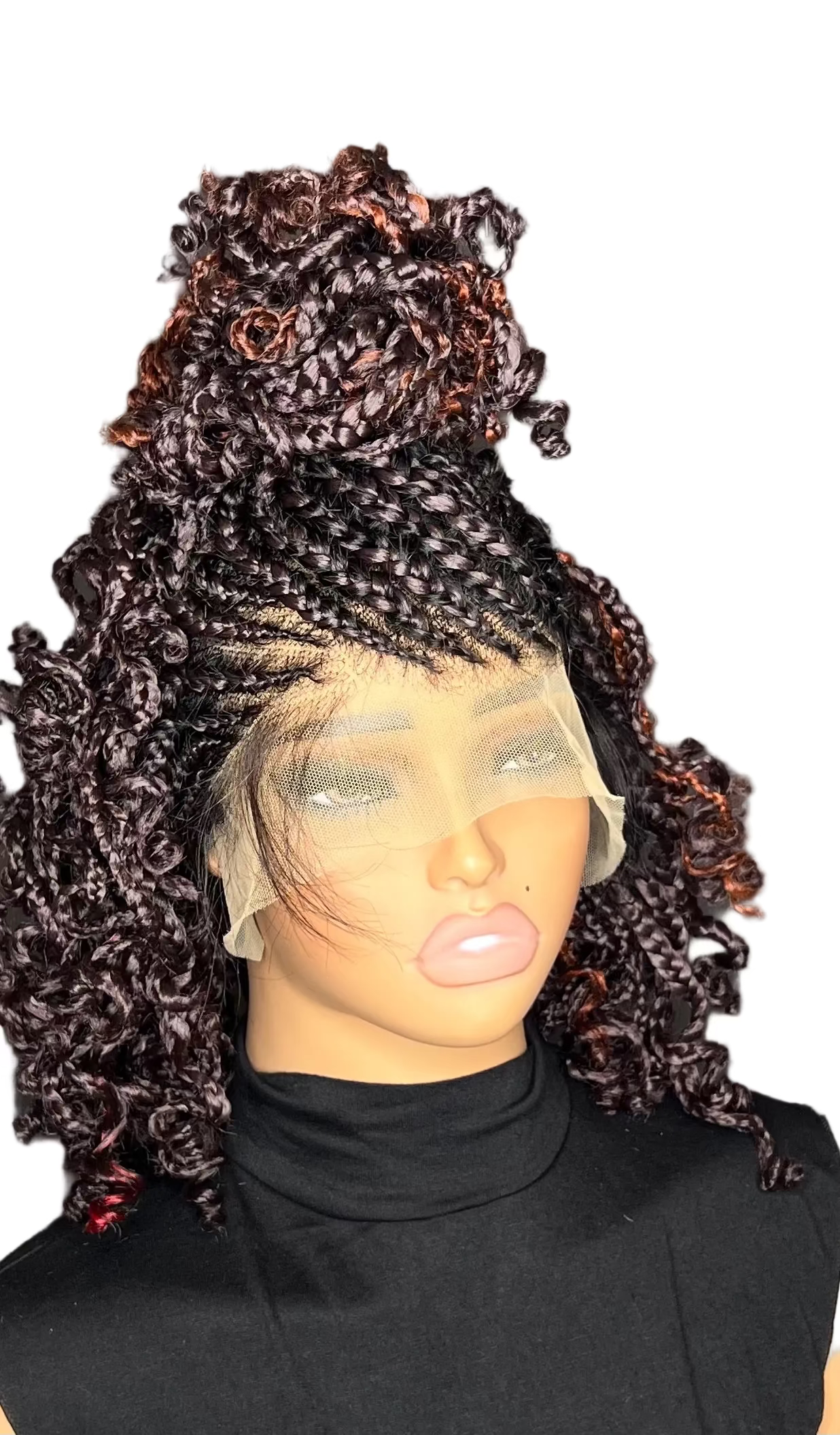 Cinnamon Curl Box Braids Wig