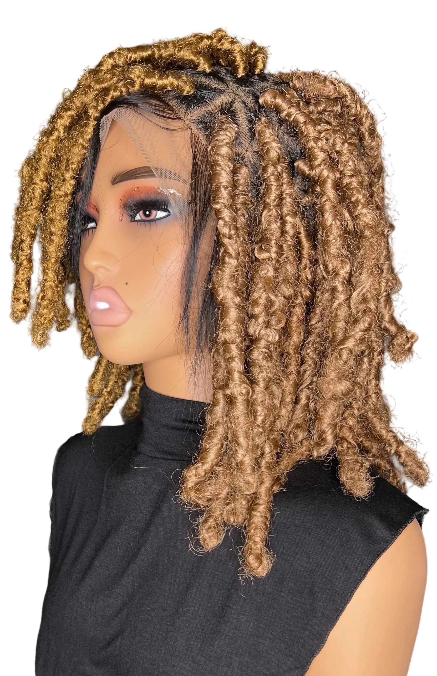 Honey Blonde Faux Locs Wig
