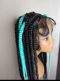 28” Knotless Braided Wig – Full Lace (Style 2)