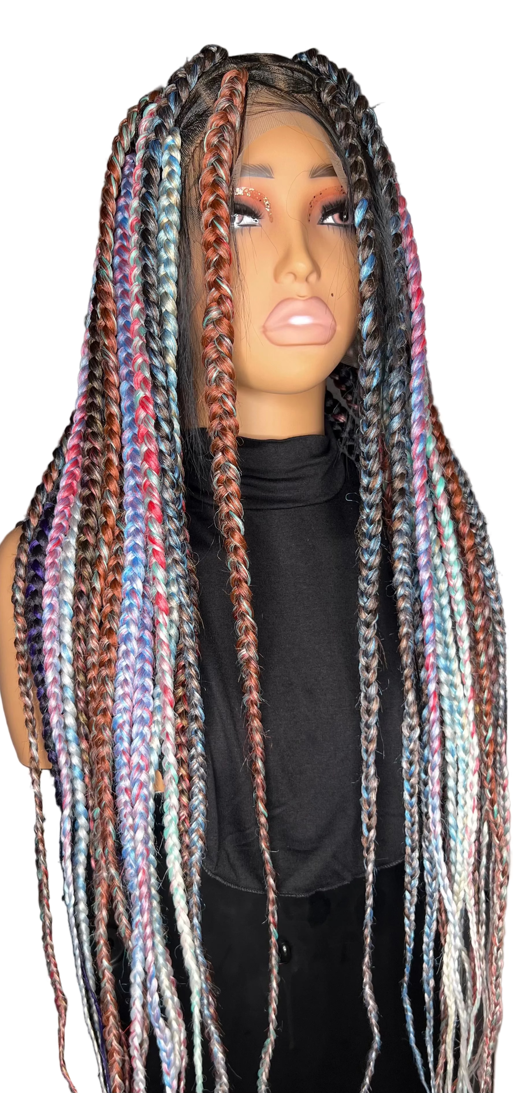 Multi-Color Boho Knotless Braided Wig