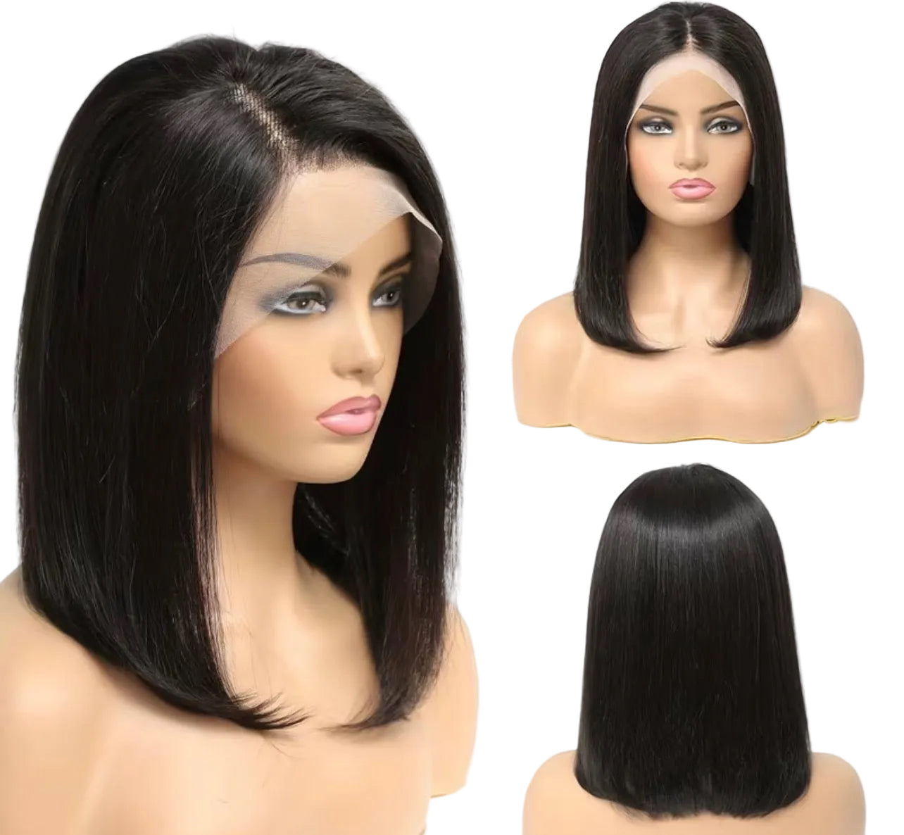 Bob Wigs Human Hair Human Hair 13x4 HD Lace Frontal 250% Density Short Straight Lace Front Bob Wigs for Women Human Hair Pre Plucked