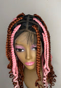 10” Knotless Braided Wig – Full Lace Curly Ends