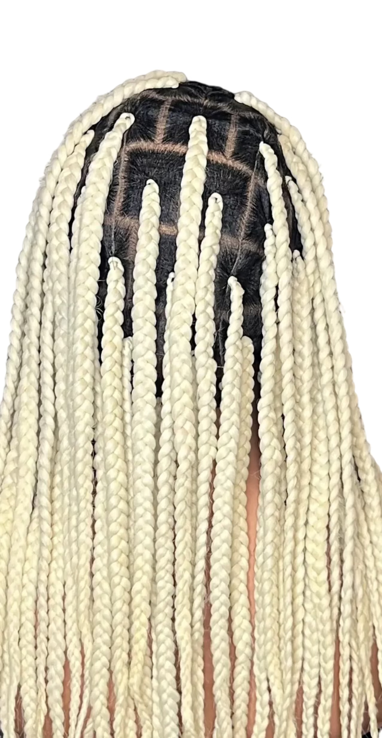 Luxury Platinum Blonde Braided Full Lace Wig
