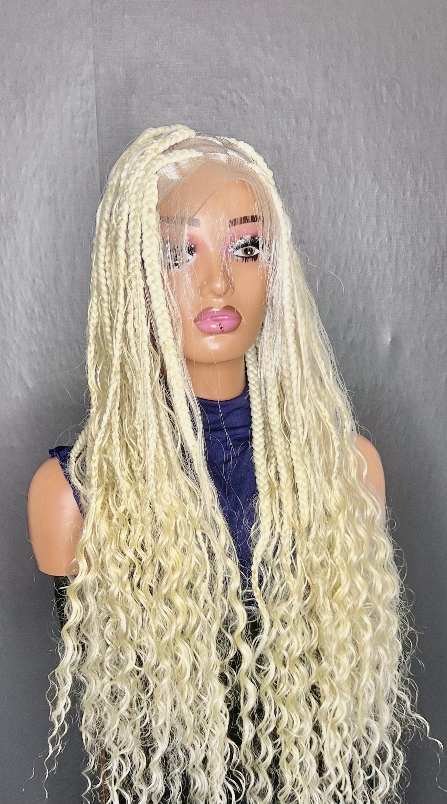 Platinum Blonde Boho Braided Wig