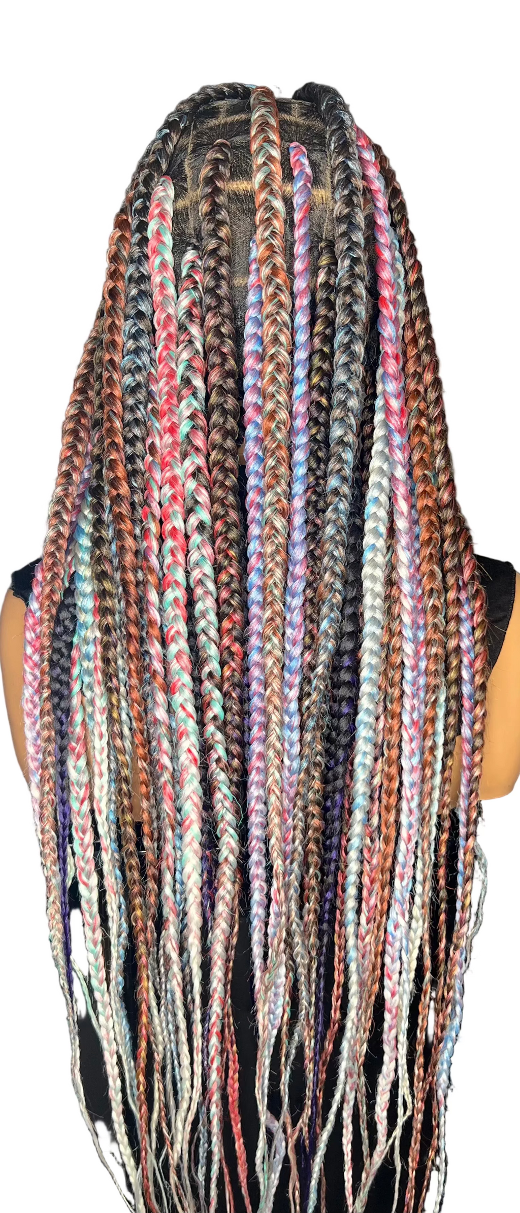 Multi-Color Boho Knotless Braided Wig