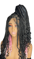 Luxury Two-Tone Boho Braided Wig – Curly Ends