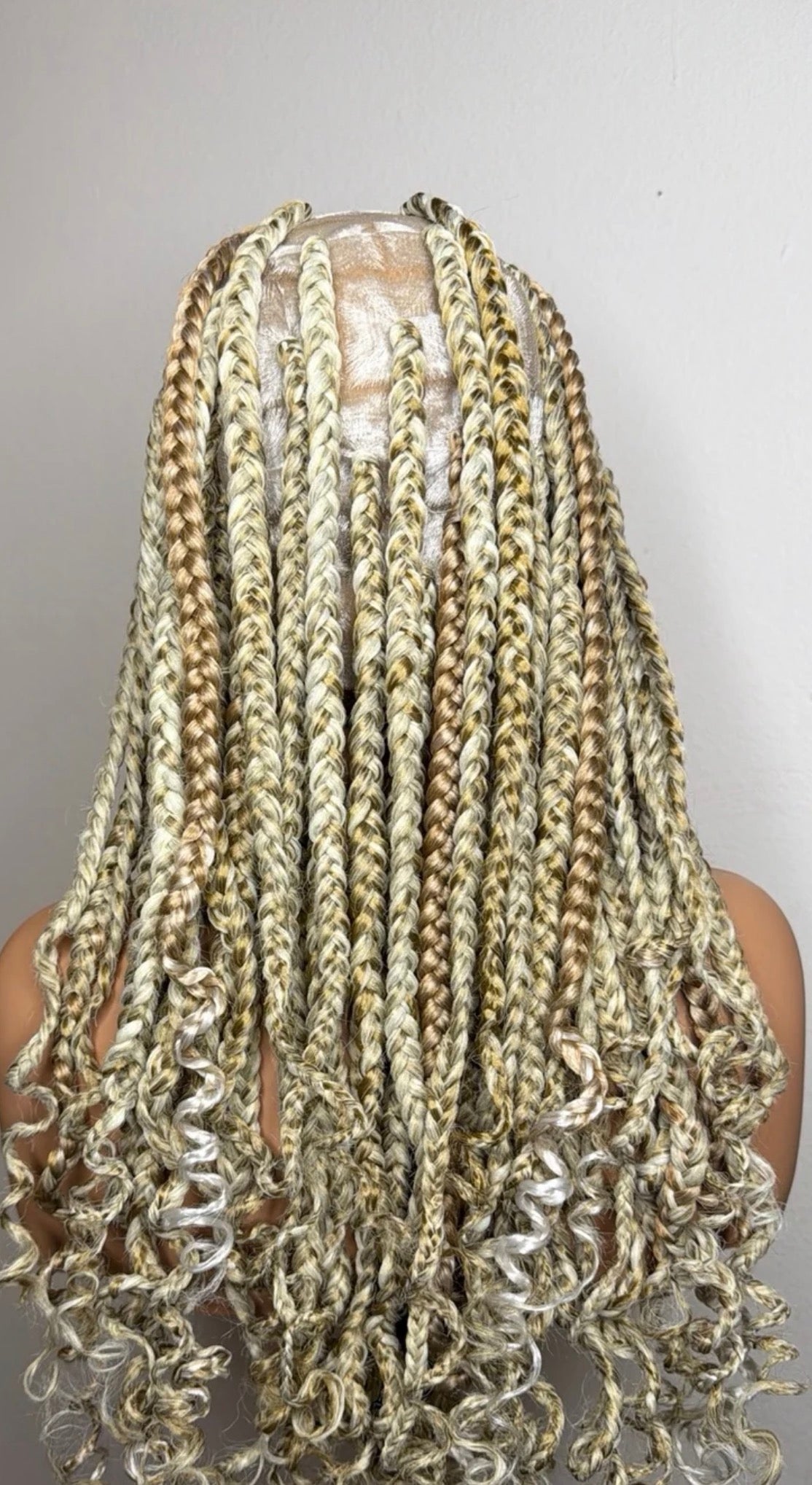 Blonde Boho Braided Wig – Curly Ends