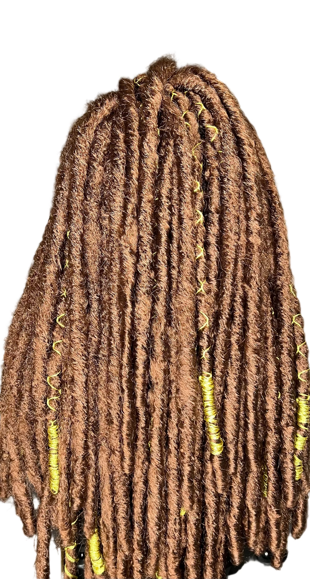 Bobbi Boss Bae Locs Wig – Chocolate Brown with Gold Accents