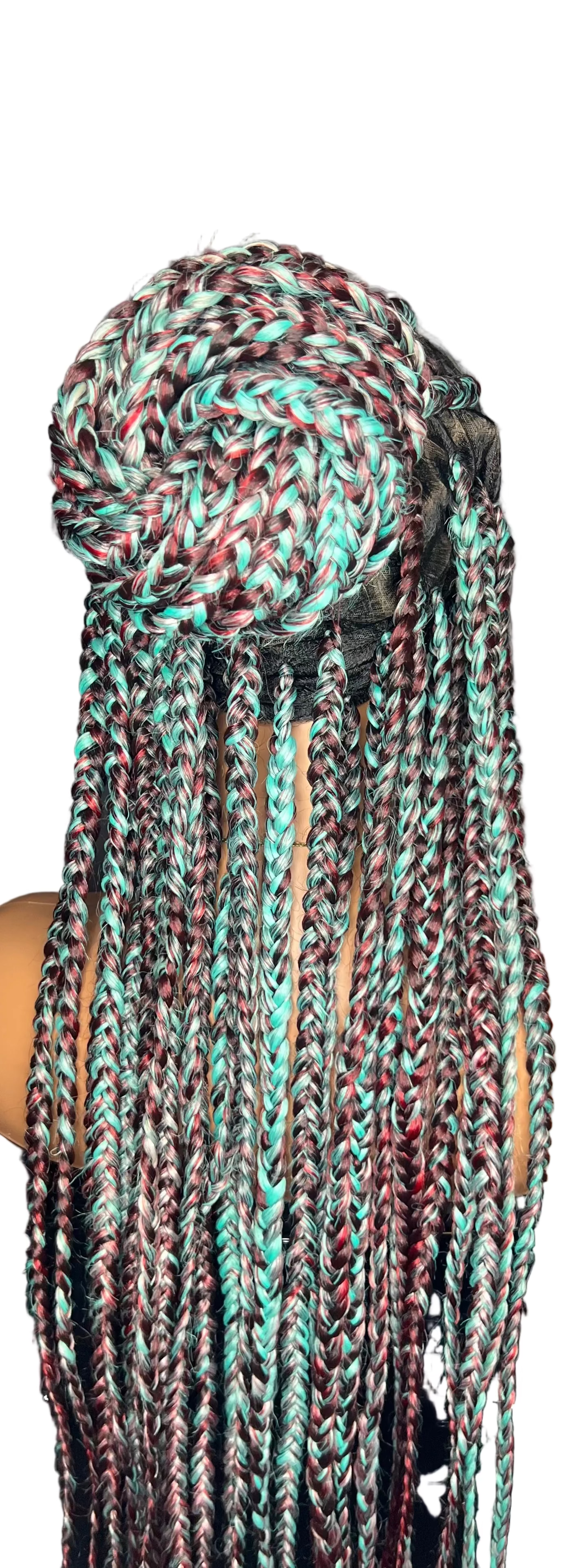 40” Midnight Mint Braided Wig